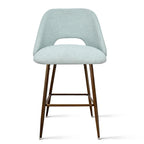 Upholstered Modern Bar Stool Walnut Leg (Set of 2)