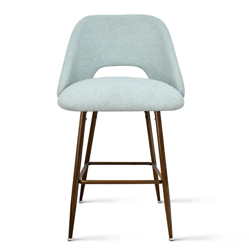 Upholstered Modern Bar Stool Walnut Leg (Set of 2)
