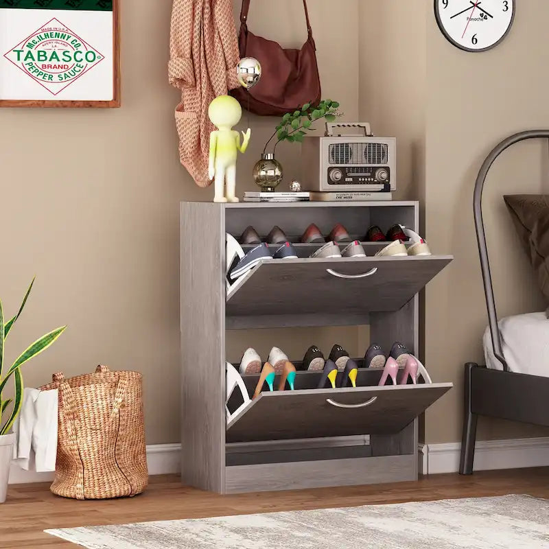 2-tier Shoe Storage for EntrywayCabinet for home