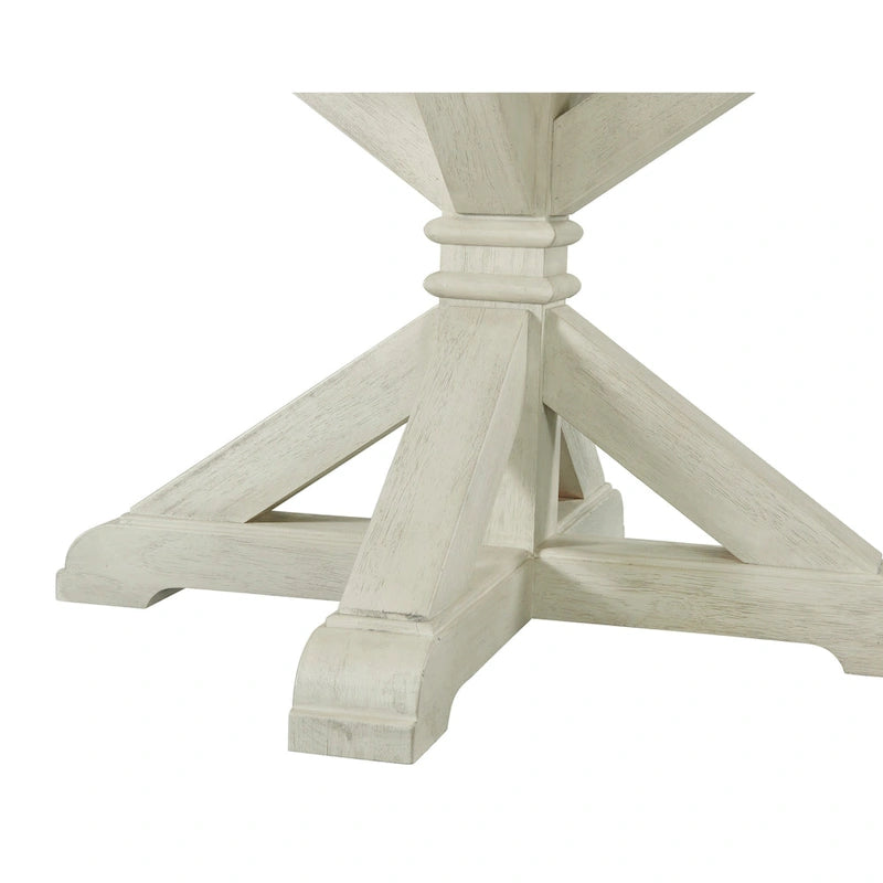 Roundhill Furniture Harola 5-Piece Dining Set, Round Pedestal Dining Table with 18 Leaf, 4 Side Chairs