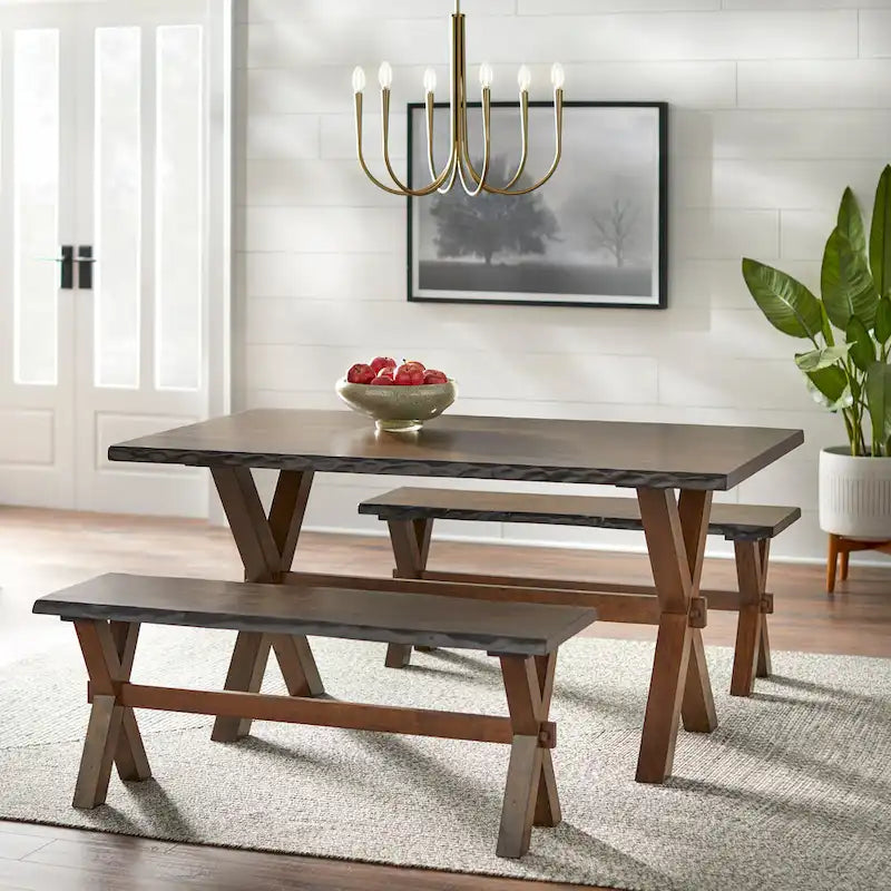 Simple Living Mandeville Live Edge Solid Wood Bench