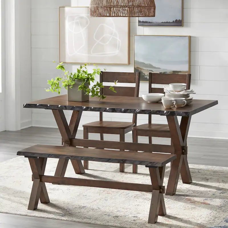 Simple Living Mandeville Live Edge Solid Wood Bench