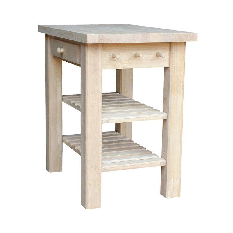 The Gray Barn Heavenly Winds Unfinished Solid Parawood Kitchen Island