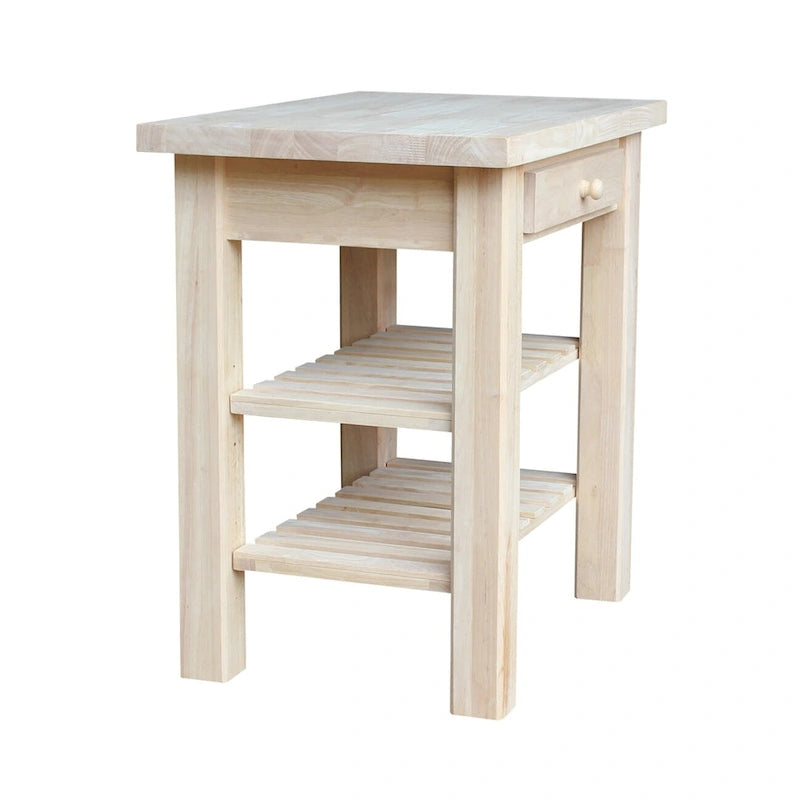 The Gray Barn Heavenly Winds Unfinished Solid Parawood Kitchen Island