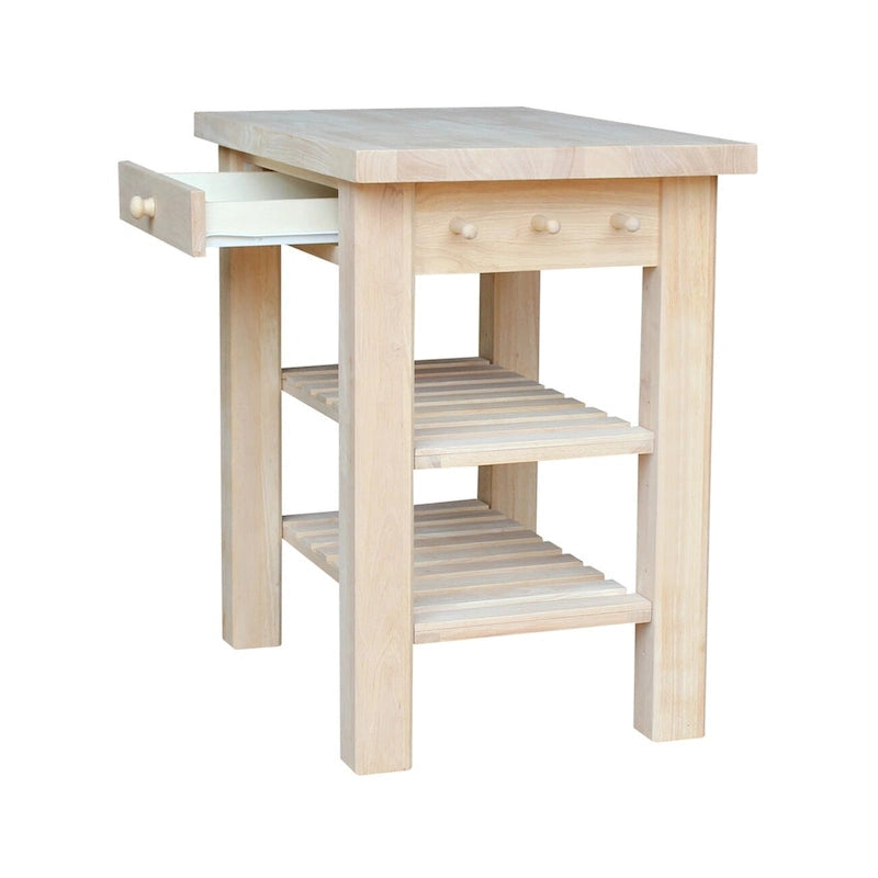 The Gray Barn Heavenly Winds Unfinished Solid Parawood Kitchen Island
