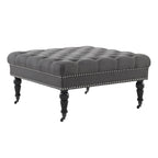 Abigal Charcoal Square Tufted Ottoman