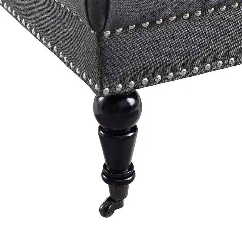 Abigal Charcoal Square Tufted Ottoman