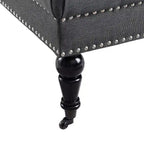 Abigal Charcoal Square Tufted Ottoman