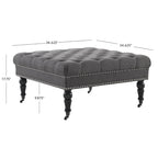 Abigal Charcoal Square Tufted Ottoman