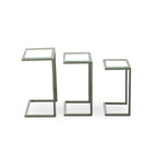 Carolina Living Addison Nesting Table Set - Glass Top - Chrome Base