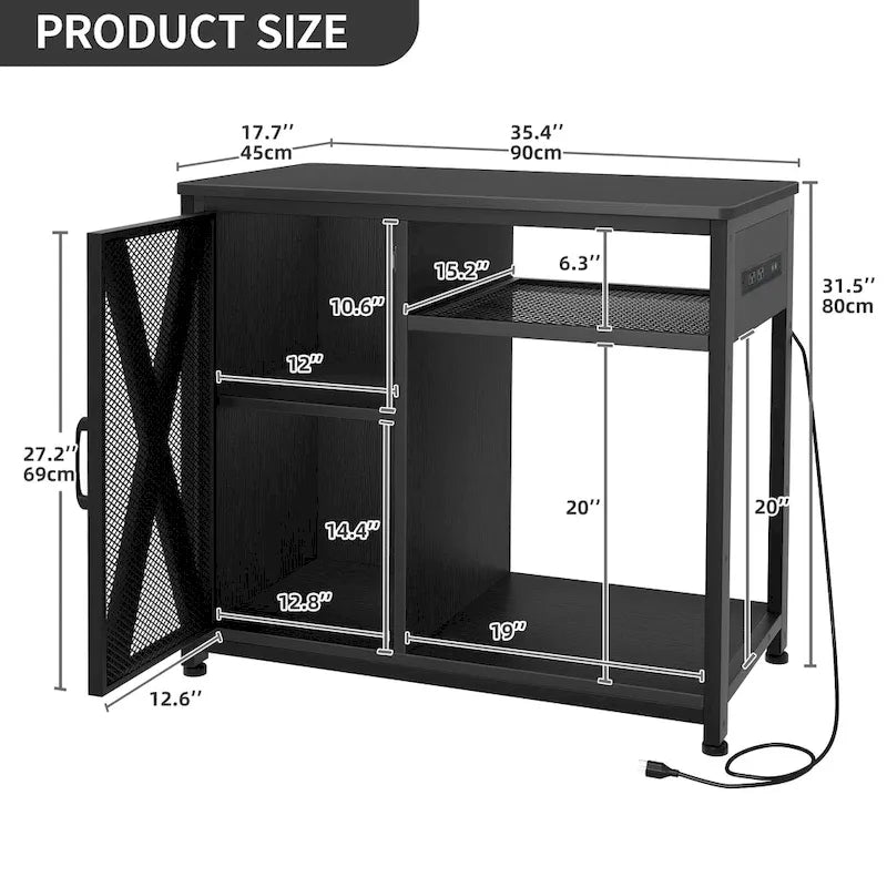 Moasis Aquarium Stand with Power Outlets and 7 Color RGB Light,Fish Tank Stand with Storage Cabinet