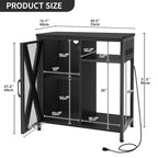 Moasis Aquarium Stand with Power Outlets and 7 Color RGB Light,Fish Tank Stand with Storage Cabinet