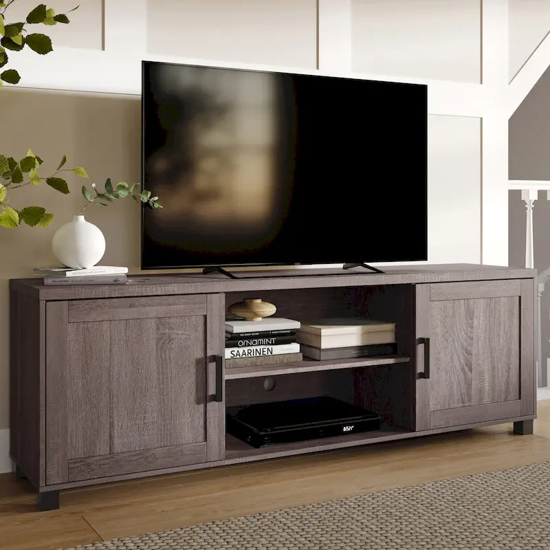 Virlomi TV Stand with Doors, TVs up to 85