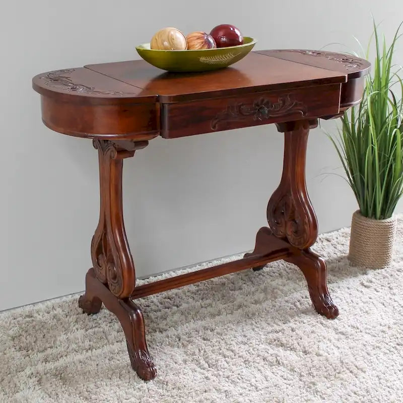 Windsor Carved Writing Table with Drawers