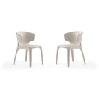 Conrad Cream Faux Leather Dining Chair (Set of 2)