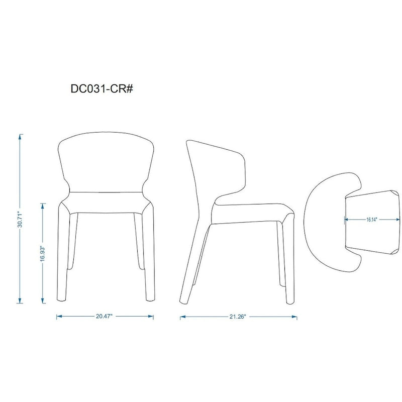 Conrad Cream Faux Leather Dining Chair (Set of 2)