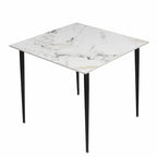 Modern Sintered Stone Marble Effect Table Top Kitchen Dining Table Square 4-Seat