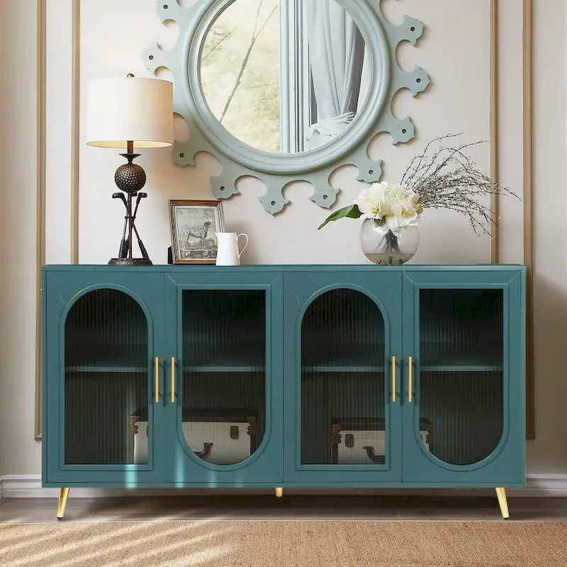 Wood Buffets Storage Cabinet with Adjustable Shelves