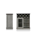 DH BASIC Farmhouse Four Shelf and Four Bottle Lattice-like Wine Buffet by Denhour