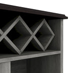 DH BASIC Farmhouse Four Shelf and Four Bottle Lattice-like Wine Buffet by Denhour