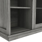 DH BASIC Farmhouse Four Shelf and Four Bottle Lattice-like Wine Buffet by Denhour