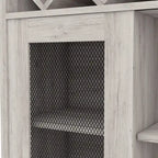 DH BASIC Farmhouse Four Shelf and Four Bottle Lattice-like Wine Buffet by Denhour