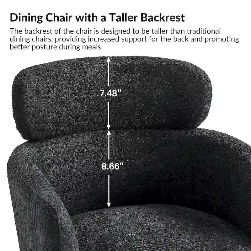 Amos Modern Boucle Dining Chair with Adjustment Feet by HULALA HOME