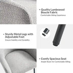 Amos Modern Boucle Dining Chair with Adjustment Feet by HULALA HOME
