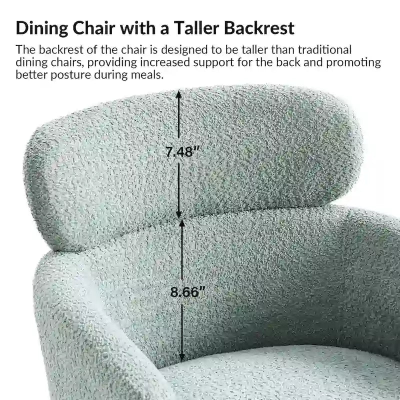 Amos Modern Boucle Dining Chair with Adjustment Feet by HULALA HOME