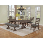 Best Quality Furniture 7-pc. Rustic Grey or Walnut Trestle Dining Set