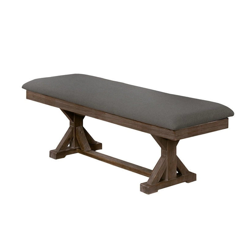 Best Quality Furniture 7-pc. Rustic Grey or Walnut Trestle Dining Set