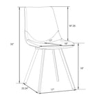 Markley Leather Dining Chair Set of 4 With Gold Metal Legs Modern Accent Side Chair