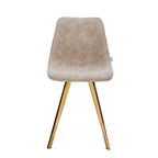 Markley Leather Dining Chair Set of 4 With Gold Metal Legs Modern Accent Side Chair