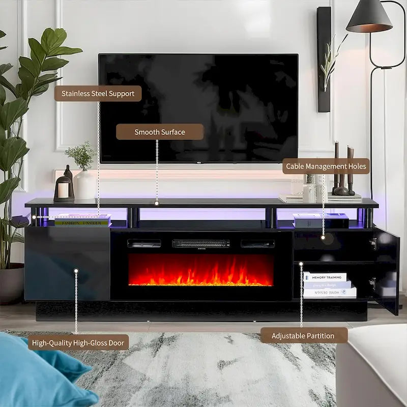 70 Fireplace TV Stand with 36 Electric Fireplace