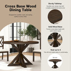 Roundhill Furniture Windvale Cross-Buck Base Dining Table