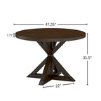 Roundhill Furniture Windvale Cross-Buck Base Dining Table