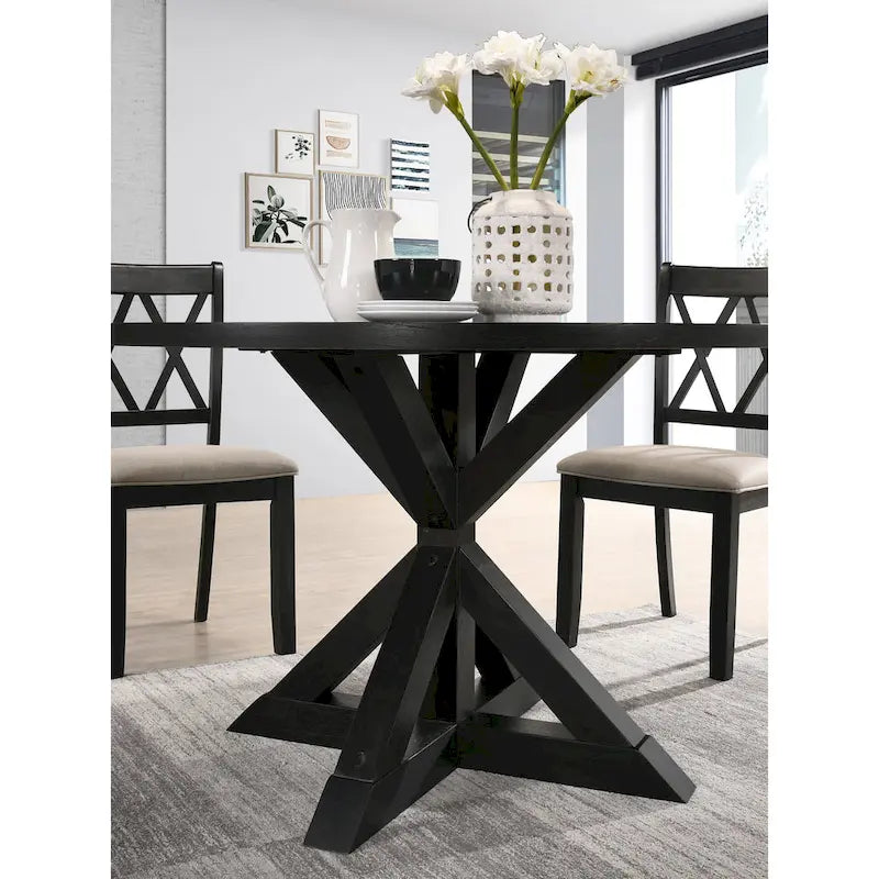 Roundhill Furniture Windvale Cross-Buck Base Dining Table