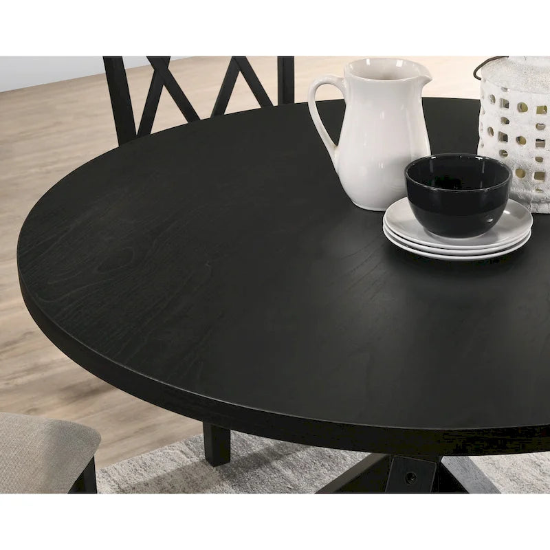 Roundhill Furniture Windvale Cross-Buck Base Dining Table
