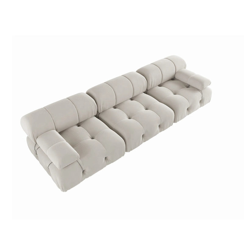 Velvet Fabric Upholstered Modular Sectional Sofa Modern Couch