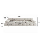 Velvet Fabric Upholstered Modular Sectional Sofa Modern Couch