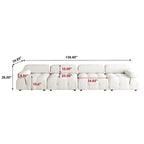 Velvet Fabric Upholstered Modular Sectional Sofa Modern Couch