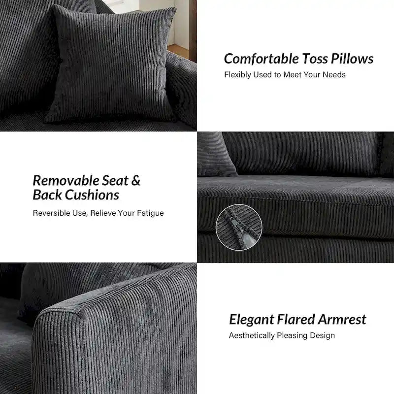 Volkhard 80.5 Modern Slipcovered Sofa With Removable Back Cushion By HULALA HOME