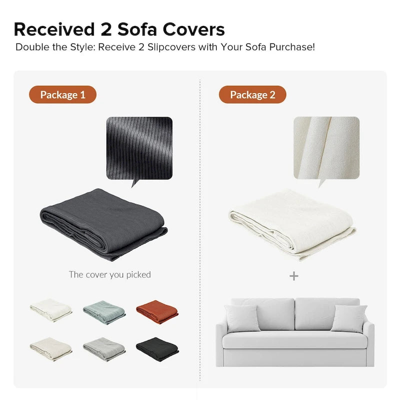 Volkhard 80.5 Modern Slipcovered Sofa With Removable Back Cushion By HULALA HOME