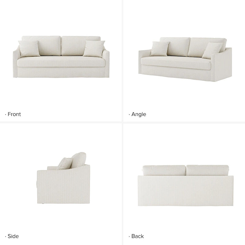 Volkhard 80.5 Modern Slipcovered Sofa With Removable Back Cushion By HULALA HOME