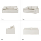 Volkhard 80.5 Modern Slipcovered Sofa With Removable Back Cushion By HULALA HOME