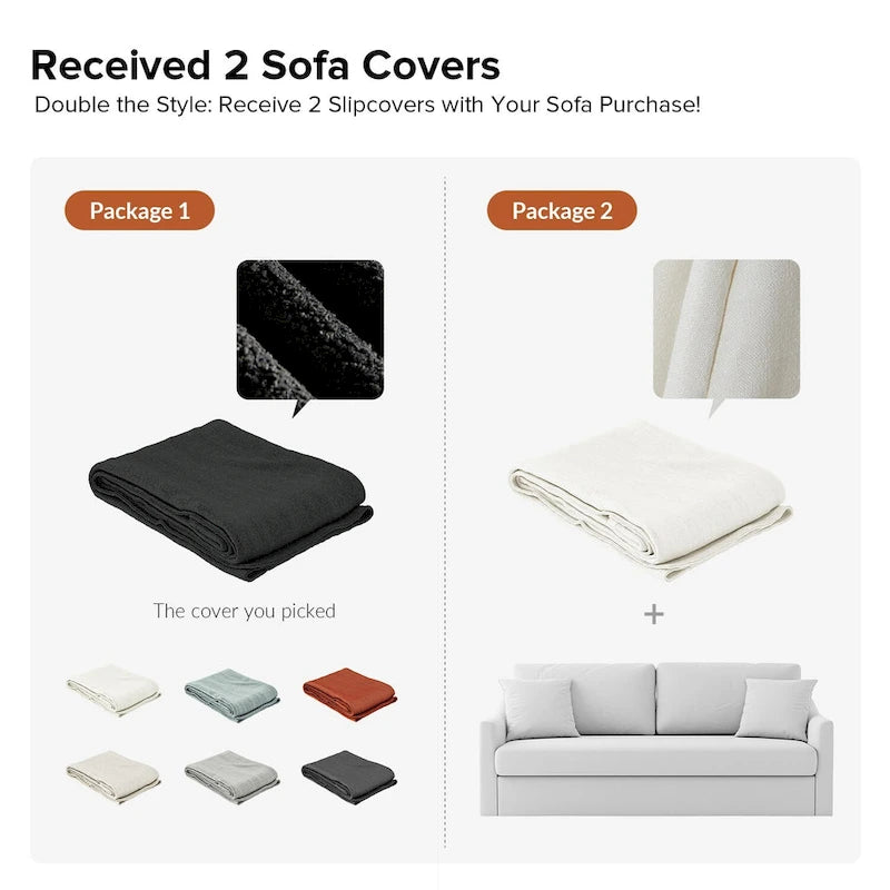 Volkhard 80.5 Modern Slipcovered Sofa With Removable Back Cushion By HULALA HOME