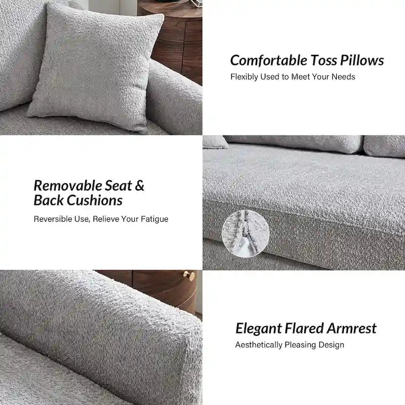 Volkhard 80.5 Modern Slipcovered Sofa With Removable Back Cushion By HULALA HOME
