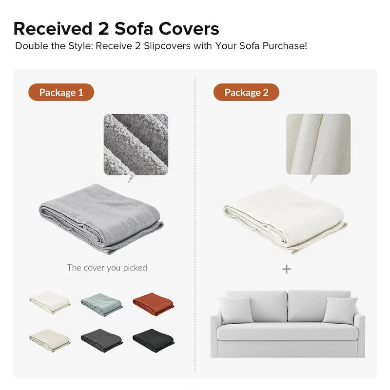 Volkhard 80.5 Modern Slipcovered Sofa With Removable Back Cushion By HULALA HOME