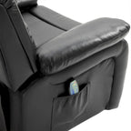 HOMCOM PU Leather Massage Recliner Chair, Swivel Rocker Sofa with Remote Control, Footrest, Padded Seat for Living Room