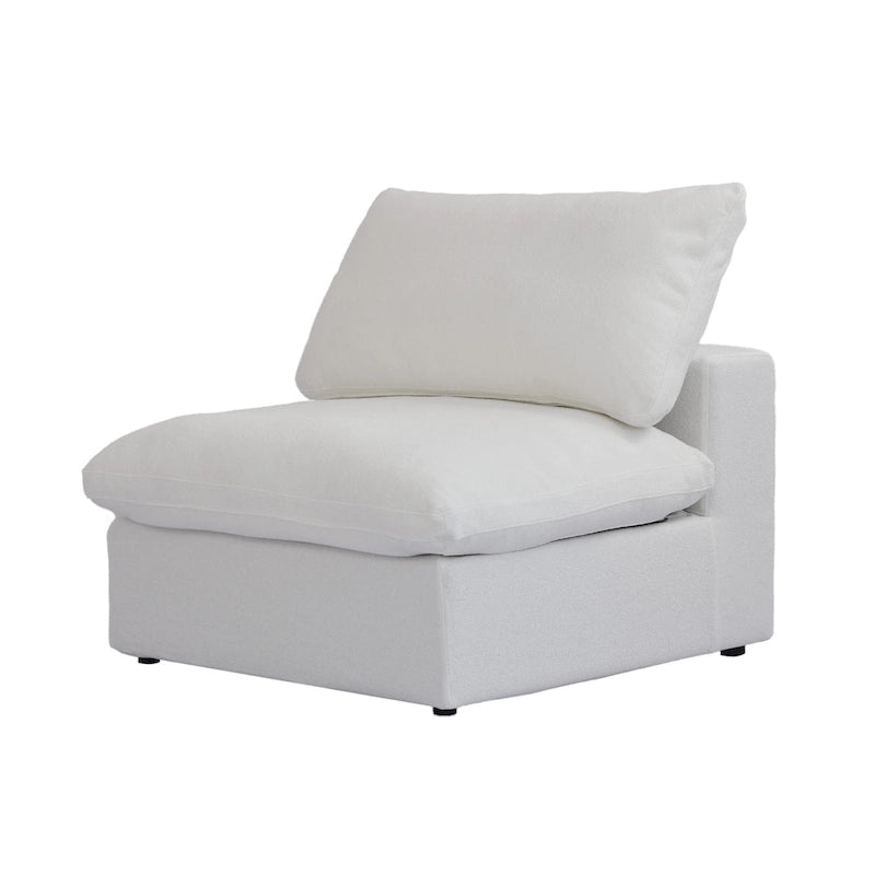 120 L-shaped Modern Sectional Sofa Linen Modular Sofa Couch with Storage Ottoman